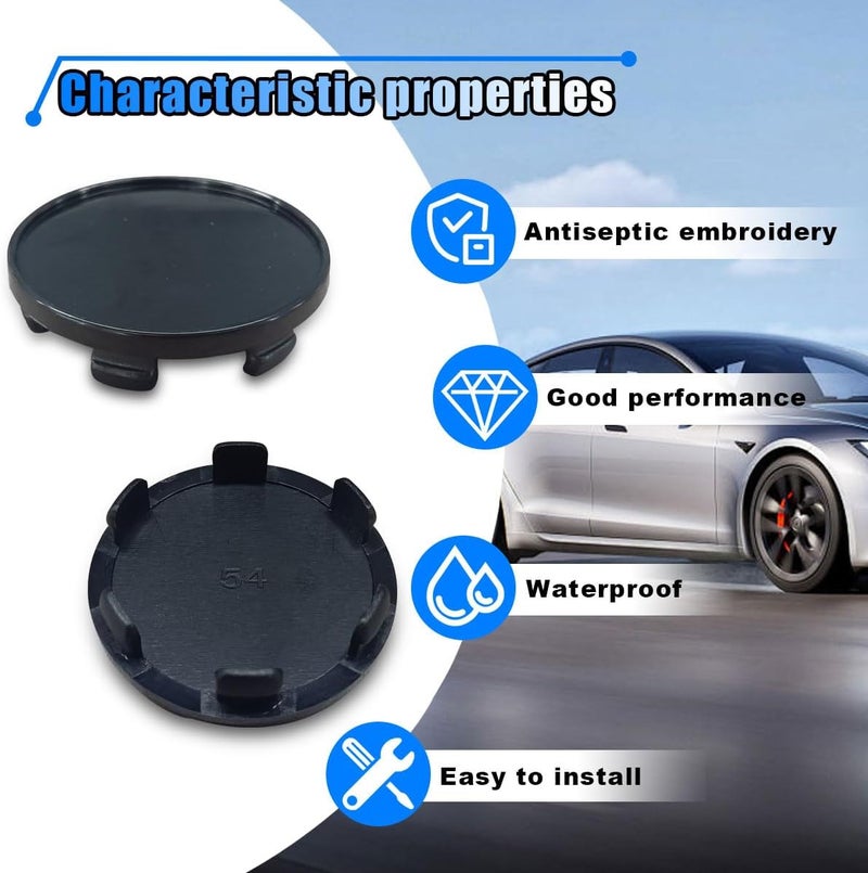BDZMC 4PCS Wheel Center Cap, Snap-in Plastic Rim Center Hub Caps Cover, 2.12 '' (54mm) Outer Diameter, 1.85 '' (47mm) Inner Diameter, Car Accessories for Car, Truck, SUV (Black) - Image 3